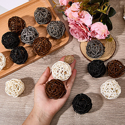 16Pcs 4 Colors Wicker Rattan Balls&nbsp;AJEW-SC0004-26A