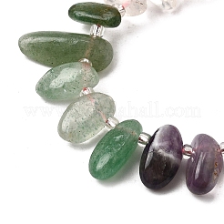 Chakra Natural Amethyst & Rose Quartz & Quartz Crystal & Citrine & Green Aventurine Beads Strands&nbsp;G-Z091-A11