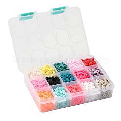 150G 15 Colors Handmade Polymer Clay Beads&nbsp;CLAY-JP0001-14-6mm