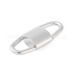変色しない304ステンレススチールリンクコネクタチャーム  ロック  ステンレス鋼色  25x10x5mm  穴：7x5mm&nbsp;STAS-L022-419P