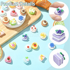 100個2スタイル不透明樹脂カボション  イミテーションケーキ  混合図形  ミックスカラー  13.5~19x13~19x14~16mm  50個/スタイル&nbsp;CRES-CJ0001-86