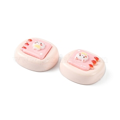 不透明なかわいい漫画の樹脂カボション  長方形  ラベンダーブラッシュ  15.5~17x16~17.5x7.5~8mm&nbsp;CRES-O006-06C