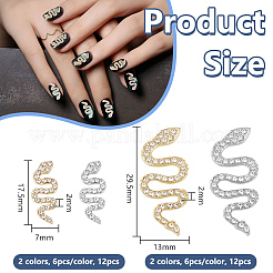24Pcs 4 Styles Alloy Rhinestone Cabochons&nbsp;MRMJ-OC0004-10