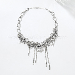 Alloy Crystal Rhinestone Star Tassel Pendant Necklaces for Women&nbsp;WGFF380-01