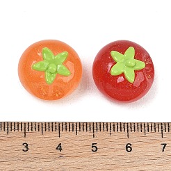 光沢のある樹脂製模造植物カボション  トマト  グリッターパウダー付き  暗闇で光る  ミックスカラー  18.5x18.2x15mm&nbsp;RE-CBA8643-01
