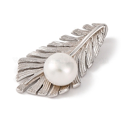 Rhodium Plated 925 Sterling Silver & Natural Shell Pendants&nbsp;STER-C009-12P