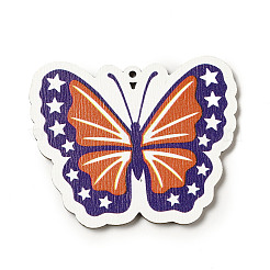 American Flag Theme Single Face Printed Aspen Wood Big Pendants&nbsp;WOOD-G014-09