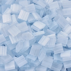 MIYUKIティラビーズ  日本製シードビーズ  2穴  （tl2561)シルクペールライトブルー  5x5x1.9mm  穴：0.8mm  約118PCS /ボトル  10 G /ボトル&nbsp;SEED-JP0008-TL2561