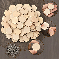 100Pcs Undyed Unfinished Wood Links&nbsp;DIY-SP0005-50
