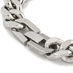 Non-Tarnish 201 Stainless Steel Cuban Link Chain Bracelets for Women and Men&nbsp;BJEW-F473-03P-02