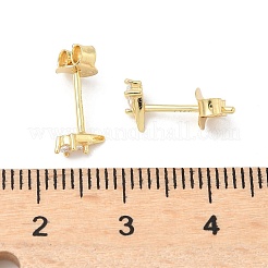 925 Sterling Silver Clear Cubic Zirconia Stud Earrings&nbsp;EJEW-Q032-01F-G
