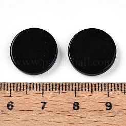 天然なオブシディアンカボション  フラットラウンド  15x3mm&nbsp;G-T141-33B