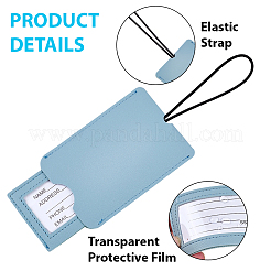 8Pcs 8 Colors PU Leather Pull Out Luggage Tag with Lanyard&nbsp;AJEW-CL0001-90
