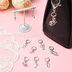 20Pcs 10 Styles Mixed Shapes Alloy Pendant Locking Stitch Markers&nbsp;HJEW-CJ00040