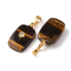 Natural Tiger Eye Pendants&nbsp;G-P628-01G-03