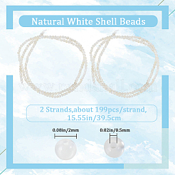 2 Strands Natural White Shell Beads Strands&nbsp;SHEL-BBC0001-05