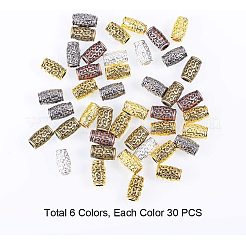 チベット風合金ビーズ  コラム  ゴールデン & シルバー & アンティーク ゴールデン & ガンメタル & レッド コッパー & アンティーク ブロンズ  12x7mm  穴：3.5mm  180個/箱&nbsp;PALLOY-PH0005-14