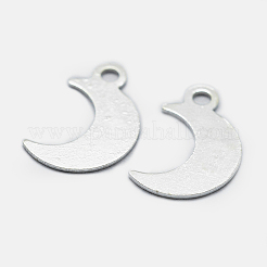 925スターリングシルバーチャーム  ムーン  s925スタンプあり  銀  11x7x0.5mm  穴：1mm&nbsp;STER-I014-19S
