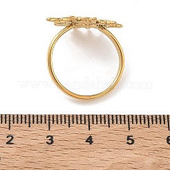 女性用304ステンレススチール指輪  太陽  18KGP本金メッキ  18mm  usサイズ7 1/4(17.5mm)&nbsp;RJEW-F209-01G