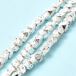 Electroplated Natural Lava Rock Beads Strands&nbsp;G-G984-11S