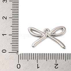 ラックメッキ合金ペンダント  カドミウムフリー＆鉛フリー  蝶結び  プラチナ  13x21x1.4mm  穴：2mm&nbsp;PALLOY-S186-01P