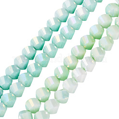 2 Strands 2 Colors Anti-Tarnish Electroplate Glass Beads Strands&nbsp;GLAA-TA0003-67