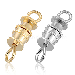50色の真鍮製ネジ留め具2個  本物の金メッキと本物のプラチナメッキ  14x4mm  穴：3x2mm  25個/カラー&nbsp;KK-BBC0018-52