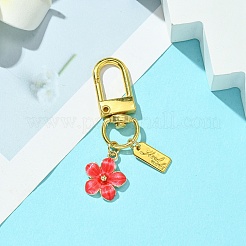 Alloy Enamel Flower Pendant Decorations&nbsp;HJEW-YW00003
