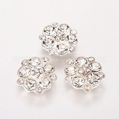 合金ラインストーンカボション  花  クリスタル  16x15.5x6mm&nbsp;RGLA-WH0004-31