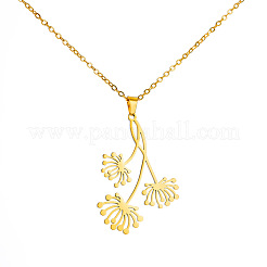 Bohemian 304 Stainless Steel Triple Dandelion Flower Pendant Necklaces for Women&nbsp;WGDACE5-02