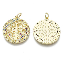 Brass Micro Pave Cubic Zirconia Pendants&nbsp;ZIRC-S061-166G-NF