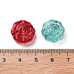 Spray Painted Transparent Glass Beads&nbsp;GLAA-D038-01A