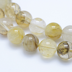 Natural Dendritic Quartz Beads Strands&nbsp;G-J373-01-12mm
