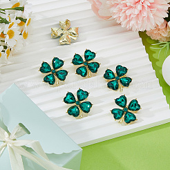 6Pcs Clover Alloy Cat Eye Lapel Pin Backs for Backpack Clothes&nbsp;JEWB-DC0006-43