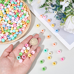 300 個 10 色不透明アクリルビーズ  大穴ビーズ  ロンデル  ミックスカラー  12mm  穴：6mm  10個/カラー&nbsp;SACR-SP0001-53B