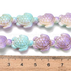 合成ターコイズビーズ連売り  カメ  スプレー塗装  ライラック  17x14x7mm  穴：1.4mm  約23個/連  14.45''（36.7センチメートル）&nbsp;TURQ-F020-C04