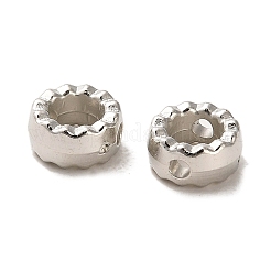CCBプラスチックビーズフレーム  フラットラウンド  プラチナ  6x3mm  穴：1.2mm&nbsp;CCB-A001-01P