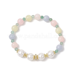 Natural Green Aventurine and White Jade Imitation Morganite Beaded Bracelets for Women&nbsp;BJEW-JB11932-02