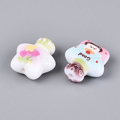 Printed Opaque Acrylic Beads&nbsp;SACR-T018-13M