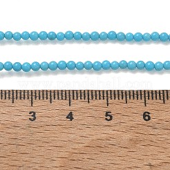 合成ターコイズビーズ連売り  スムーズなラウンド  ディープスカイブルー  2.5mm  穴：0.8mm  約166個/連  15.35インチ（39cm）&nbsp;GG-CBA391B-03A-01