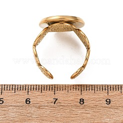 スパイラル304ステンレス鋼カフリング部品  ラウンドベゼルカップリングセッティング  イオンプレーティング（ip）  ゴールドカラー  17.5mm  19mm  トレイのサイズ：16mm&nbsp;STAS-P454-02E-G