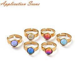 Ion Plating(IP) Adjustable 304 Stainless Steel Finger Rings Components&nbsp;STAS-P291-01A-G