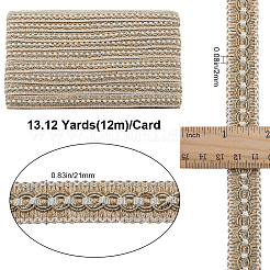 ポリエステル編組リボン  カーテンデコレーション用  トウモロコシの穂の黄色  7/8インチ（21mm）  約13.12ヤード（12m）/カード&nbsp;OCOR-WH0046-85A