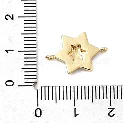 Brass Enamel Star Connector Charms&nbsp;KK-H529-17G