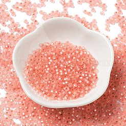 8/0 ガラスシードビーズ  艶消し  銀並ぶ  ラウンド  ライトサーモン  3x2mm  穴：0.8mm&nbsp;SEED-Z001-C-E07