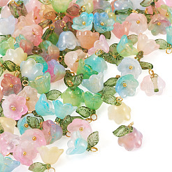 72Pcs 12 Styles Glass Pendants&nbsp;PALLOY-TAC0235