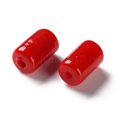 手作りランプワークビーズ  コラム  レッド  15~15.5x9~9.5x9~9.5mm  穴：1.6~1.8mm&nbsp;LAMP-Q003-04A
