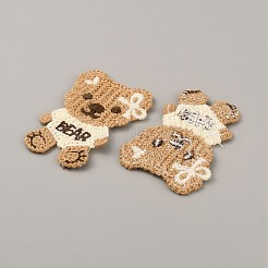 Polyester Knitted Appliques&nbsp;PATC-WH0005-13B-04