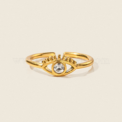 Adjustable 304 Stainless Steel with Cubic Zirconia Cuff Open Rings for Women&nbsp;LS-DT5559