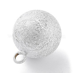 真鍮製ベルペンダント  水琴鈴(すいきんすず)  テクスチャーラウンドチャーム  銀  22x17mm  穴：3mm&nbsp;KK-NH0001-01S